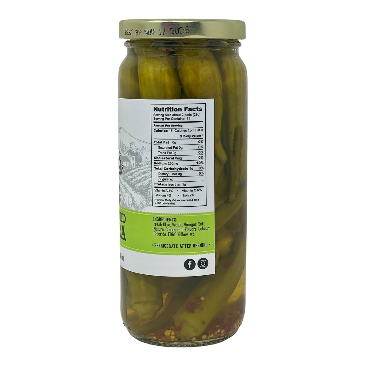Lara's Crisp and Hot Pickled Okra – 16 fl oz