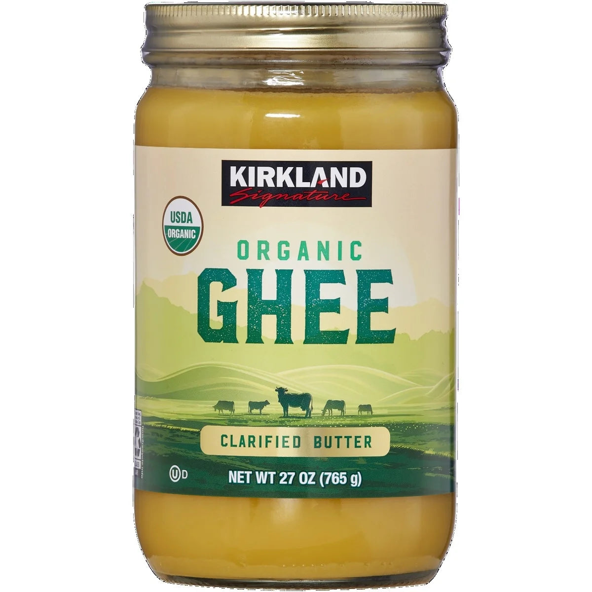 Kirkland Signature Organic Ghee Clarified Butter – USDA Organic, Lactose-Free, Gluten-Free, 27 oz Jar