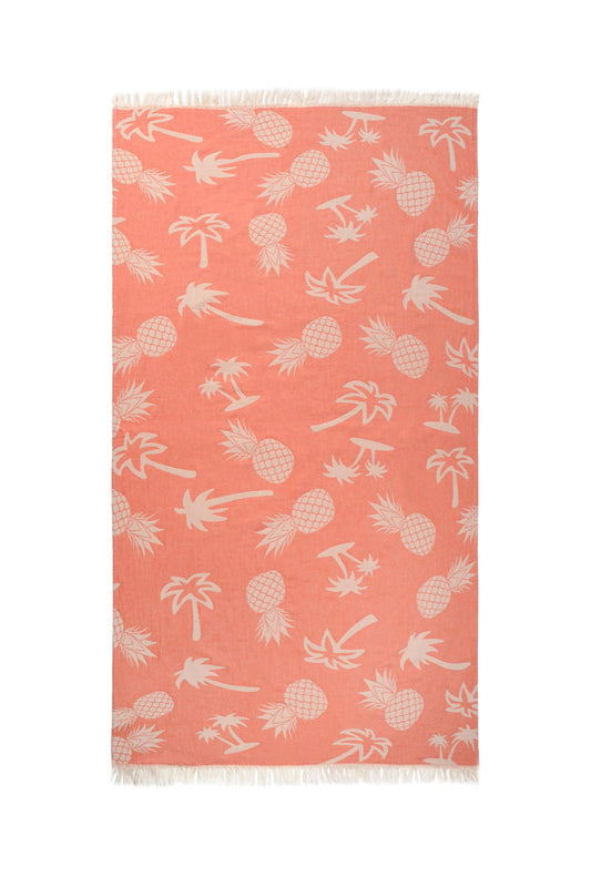 PALMSPRINGS | LUXURY BEACH TOWEL | PAPAYA