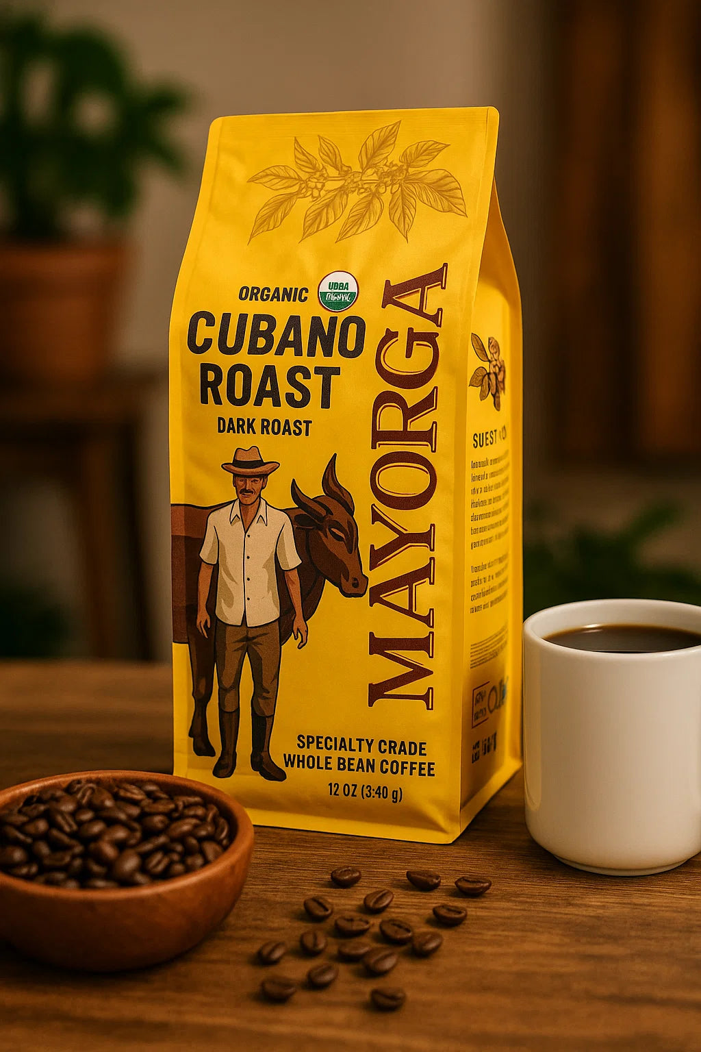 Mayorga Organic Cubano Roast Coffee – 2 lb Whole Bean, Dark Roast, Bold & Smooth, USDA Certified
