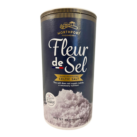 Northport Foodworks Fleur de Sel – Hand-Harvested Celtic Sea Salt, Gourmet Finishing Salt, Imported from France (26.46 oz / 750g)