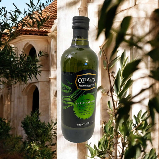 Ottavio Early Harvest Extra Virgin Olive Oil, Cold Pressed, 34 fl oz (1L), Product of Spain