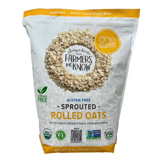 Organic Sprouted Rolled Oats – Gluten-Free, Glyphosate-Free, Non-GMO – 5 lbs by One Degree Organic Foods