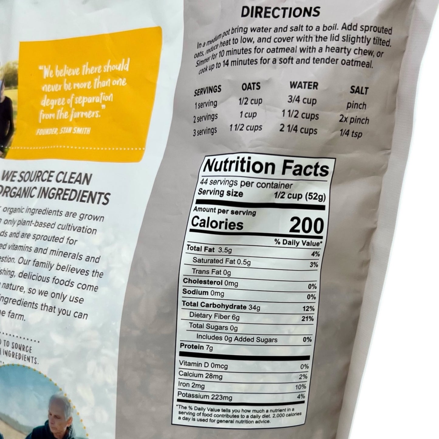 Organic Sprouted Rolled Oats – Gluten-Free, Glyphosate-Free, Non-GMO – 5 lbs by One Degree Organic Foods
