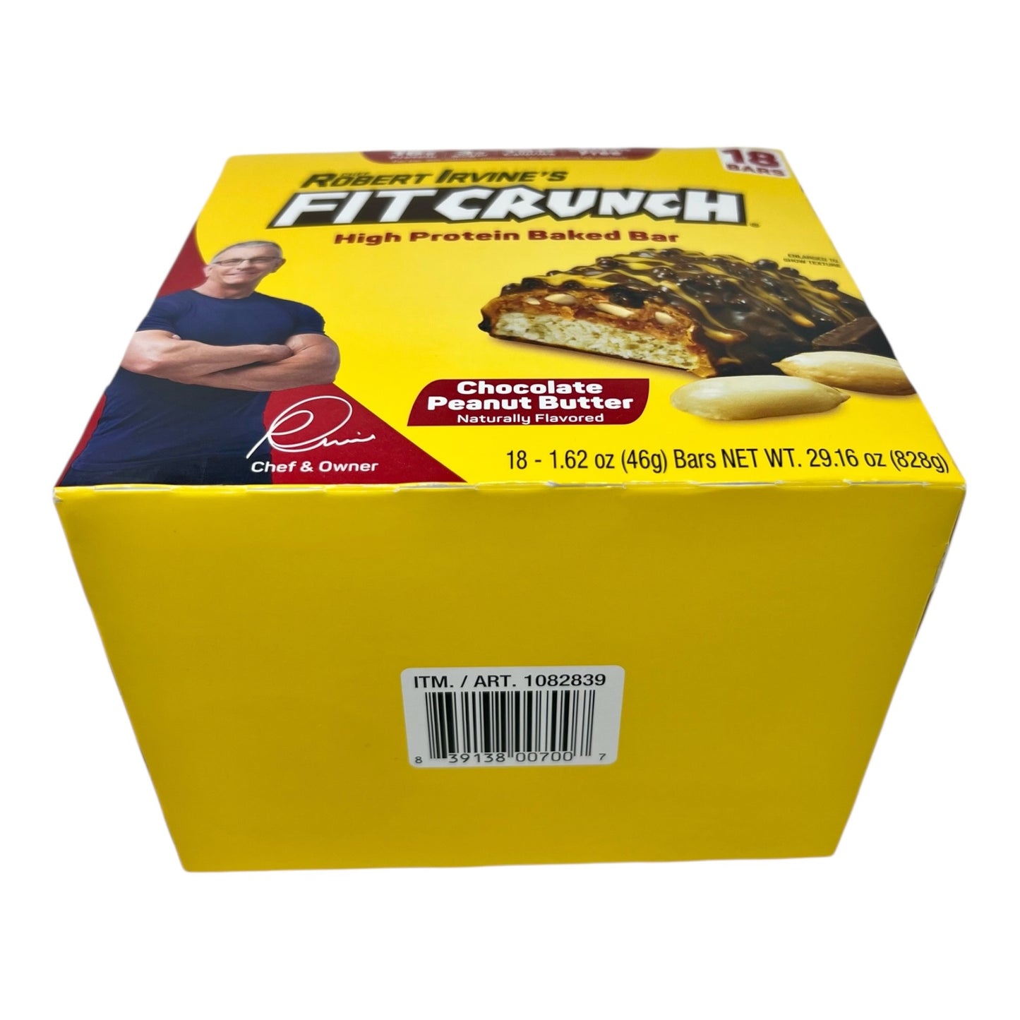 Robert Irvine's FITCRUNCH Chocolate Peanut Butter Protein Bars – 18 Count (1.62 oz each) | 16g Protein, Gluten-Free, Low Sugar