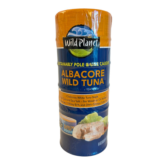 Wild Planet Albacore Wild Tuna – Sustainably Pole & Line Caught, No Water or Oil Added, High-Protein Canned Tuna (6 x 5oz Cans)