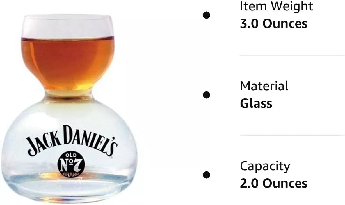 Jack Daniel's Chaser Jigger Double Bubble Shot Glass - Officially Licensed