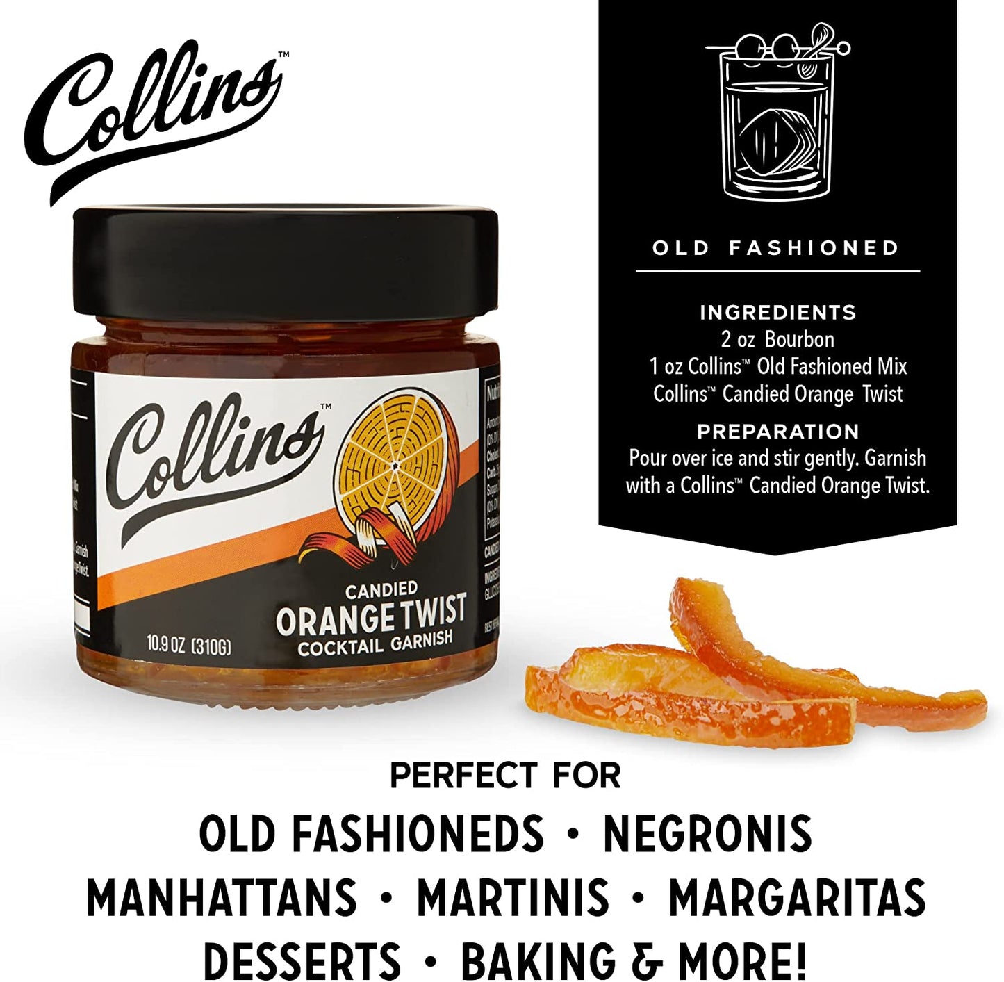 Collins Orange Twist in Syrup 10 oz