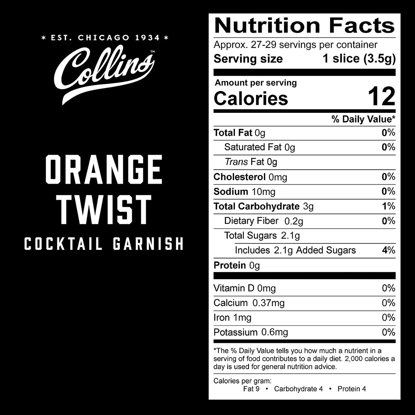 Collins Orange Twist in Syrup 10 oz
