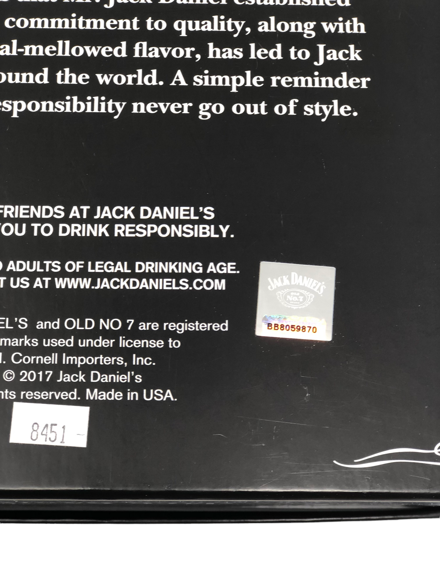 Jack Daniels Decanter & 2 DOF Glass Set with Gift Box - Black Label Logo - Officially Licensed