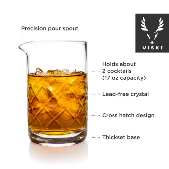 Viski Professional Lead Free Crystal Mixing Glass