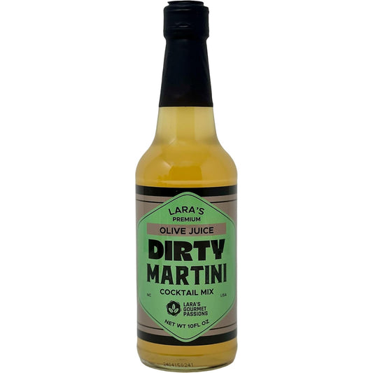 Lara's Premium Olive Juice Dirty Martini Cocktail Mix, Small Batch – Vodka, Vermouth, Gin Mixer - 10 fl oz