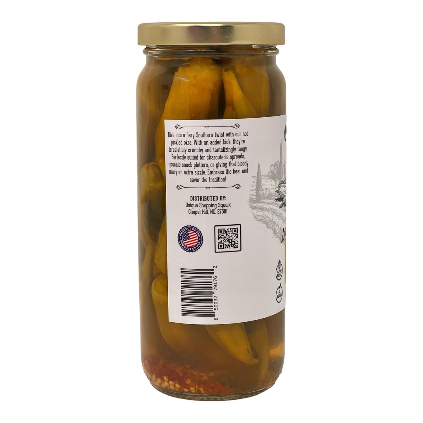 Lara's Crisp and Hot Pickled Okra – 16 fl oz