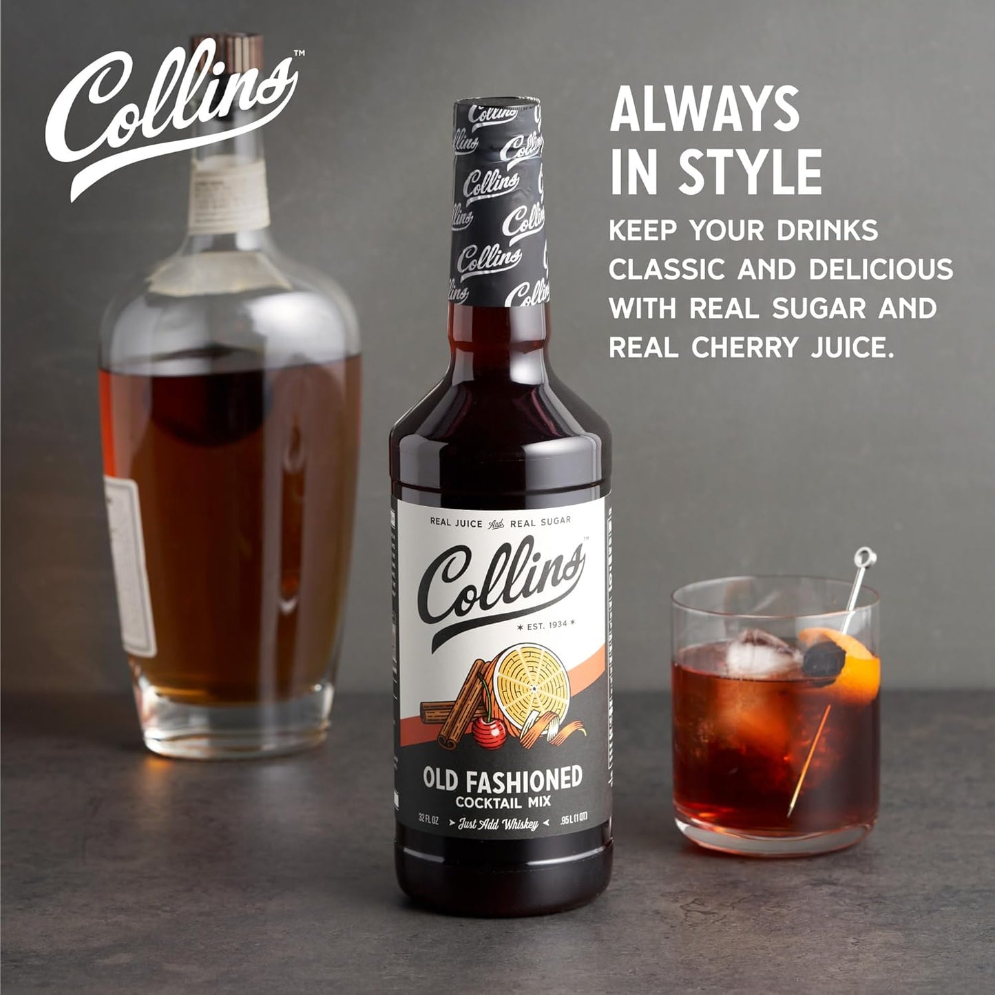 Collins Old Fashioned Cocktail Mix - 32 fl oz