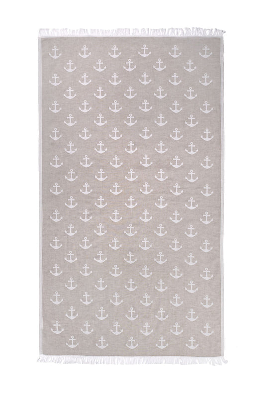 ANCHOR | LUXURY BEACH TOWEL | BEIGE