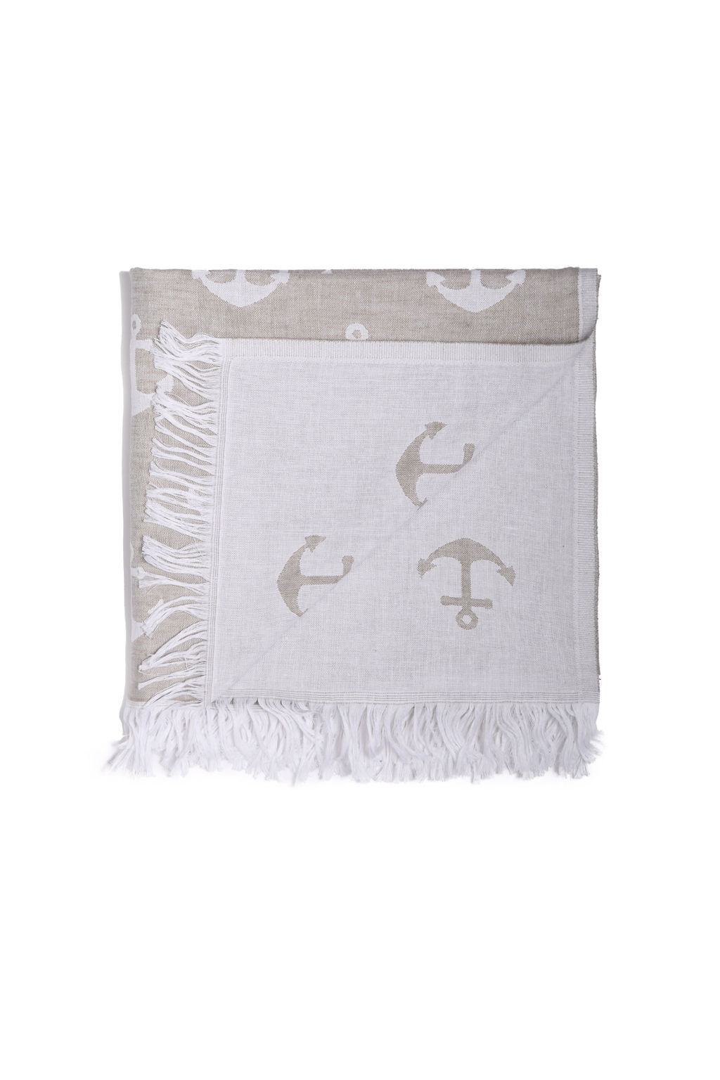 ANCHOR | LUXURY BEACH TOWEL | BEIGE