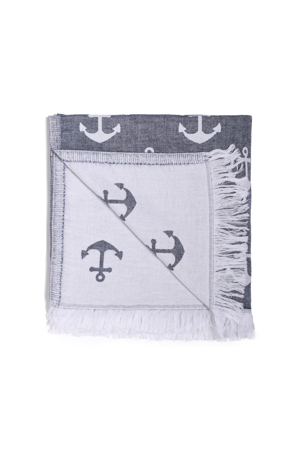 ANCHOR | LUXURY BEACH TOWEL | NAVY