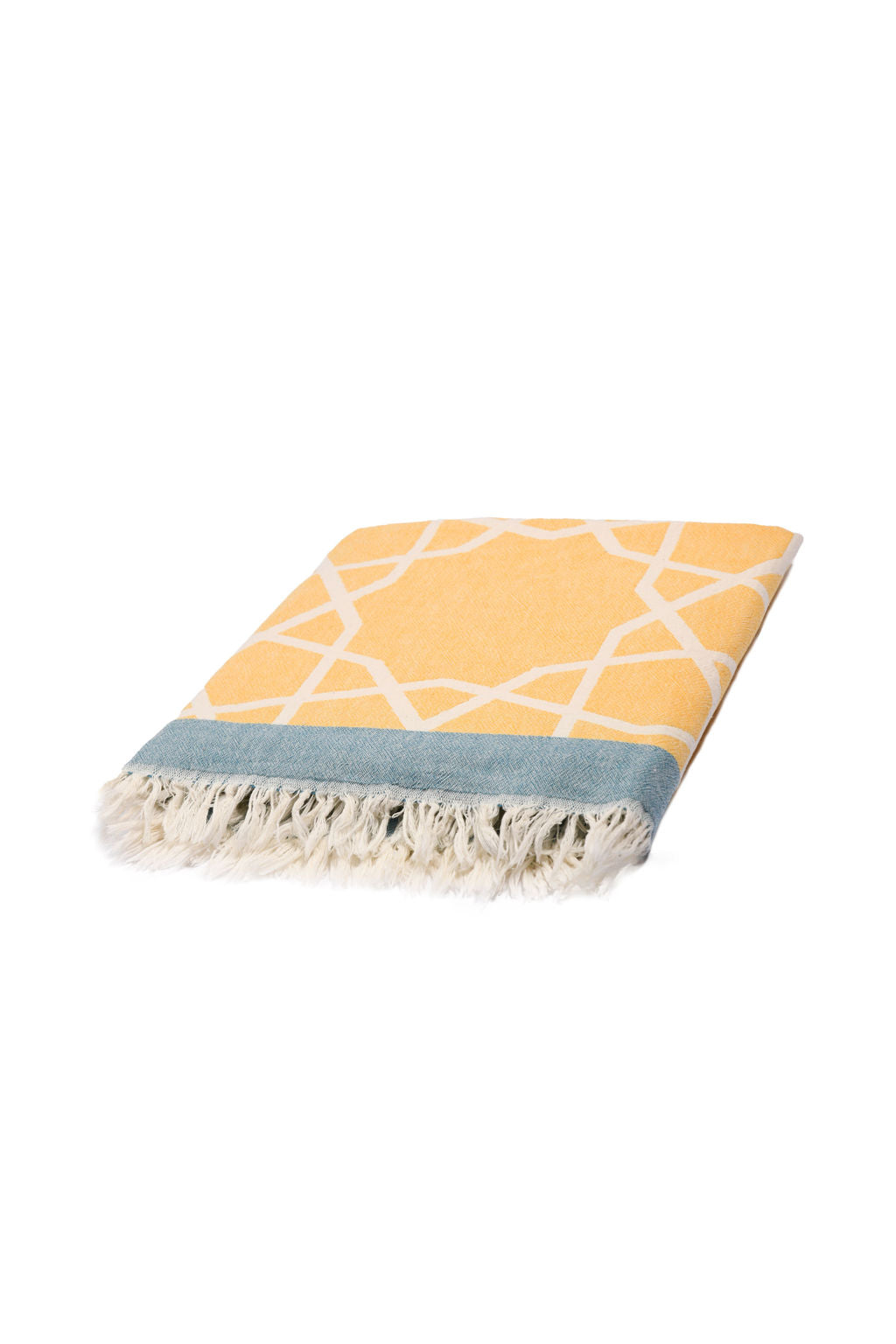 MARRAKECH | LUXURY BEACH TOWEL | SAFFRON - BLUE