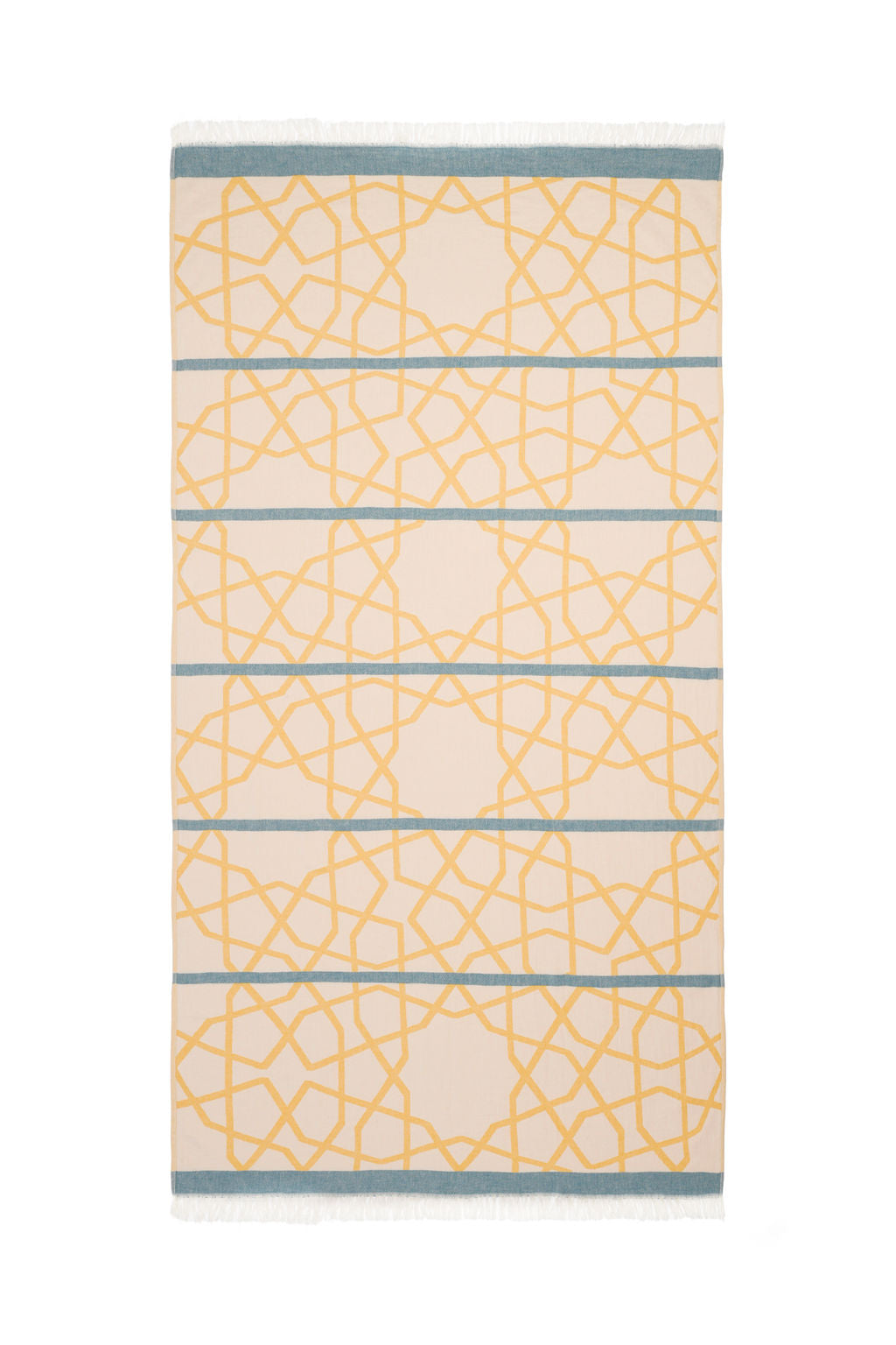 MARRAKECH | LUXURY BEACH TOWEL | SAFFRON - BLUE