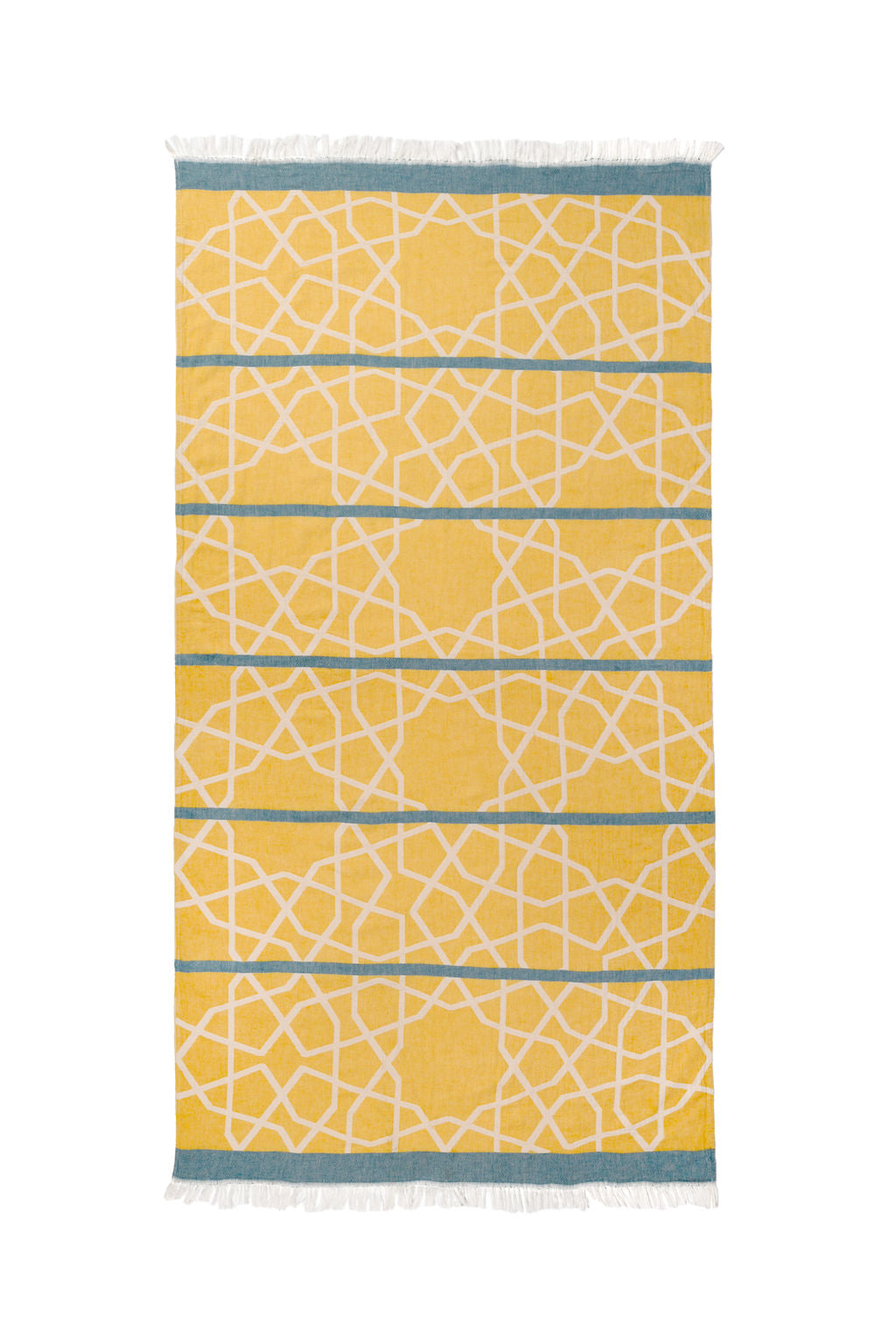 MARRAKECH | LUXURY BEACH TOWEL | SAFFRON - BLUE