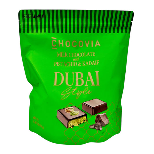 Chocovia Dubai Chocolate – Milk Chocolate with Pistachio & Kadaif, Individually Wrapped Gourmet Chocolates