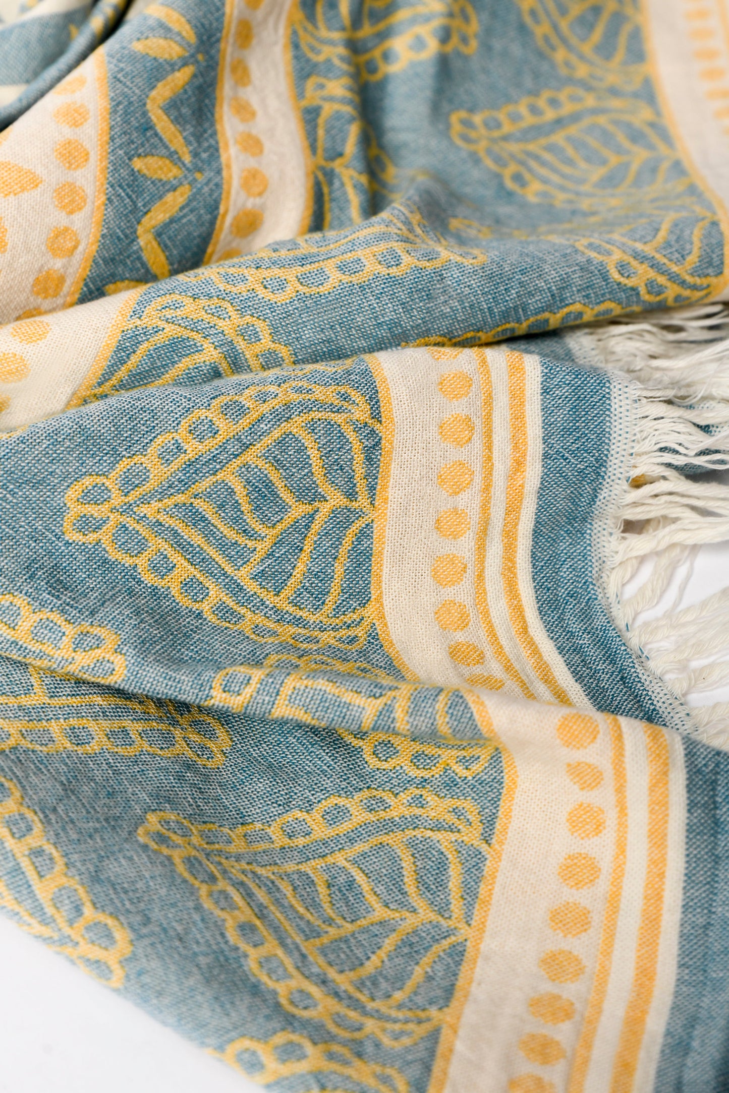 SOUQ | LUXURY BEACH TOWEL | BLUE - SAFFRON