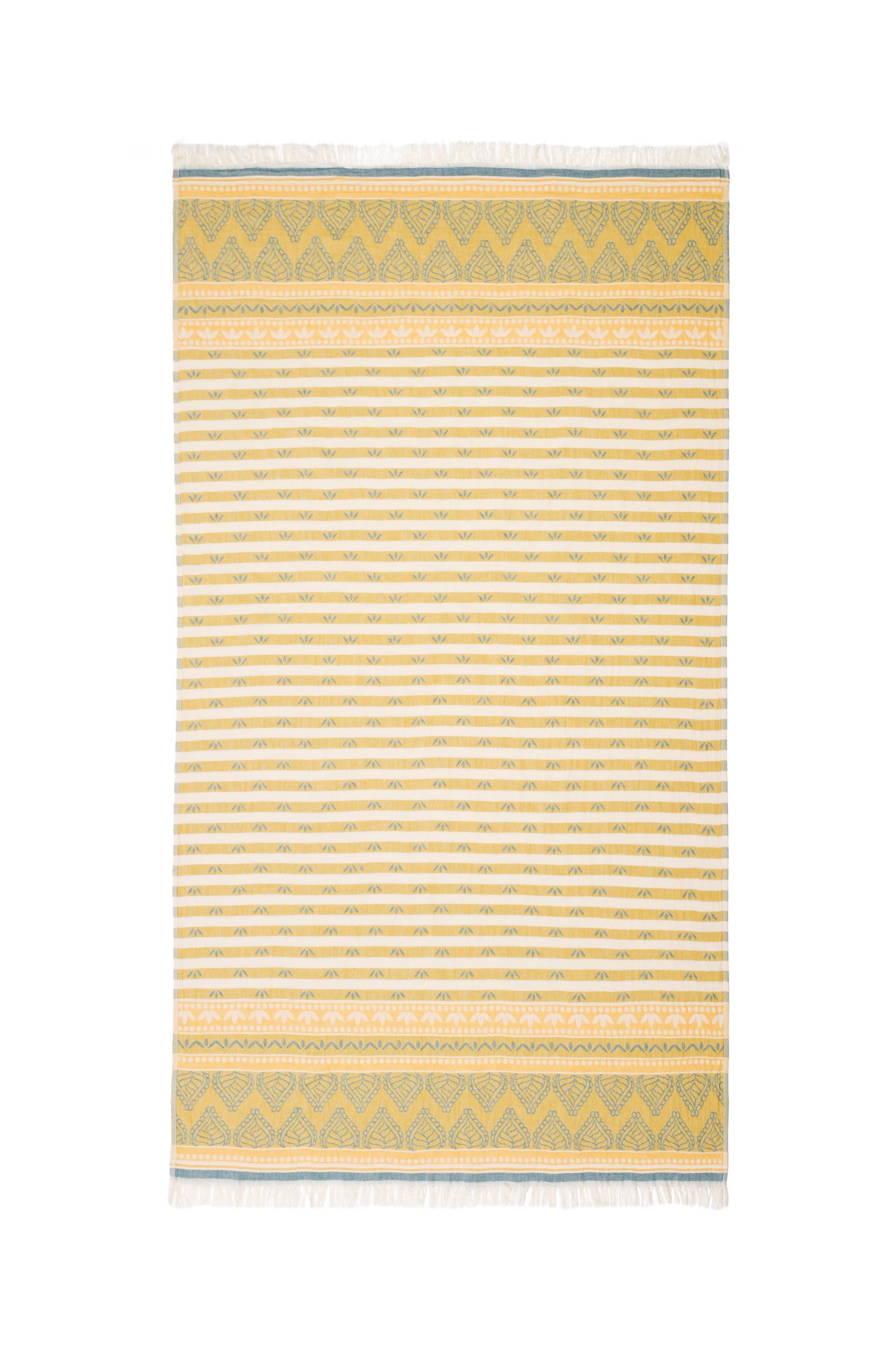 SOUQ | LUXURY BEACH TOWEL | BLUE - SAFFRON