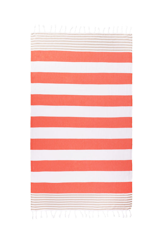 JOURNEY | CLASSIC BEACH TOWEL | BEIGE - PAPAYA