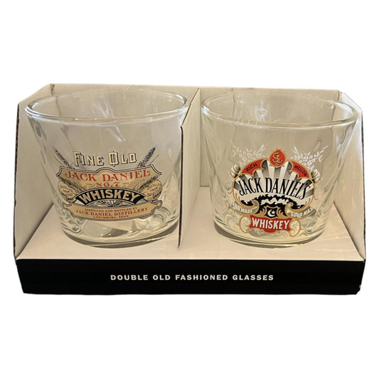 Jack Daniel's Double Old Fashioned (DOF) Whiskey Glasses Set (2 DOFs), Spade and Fine Old