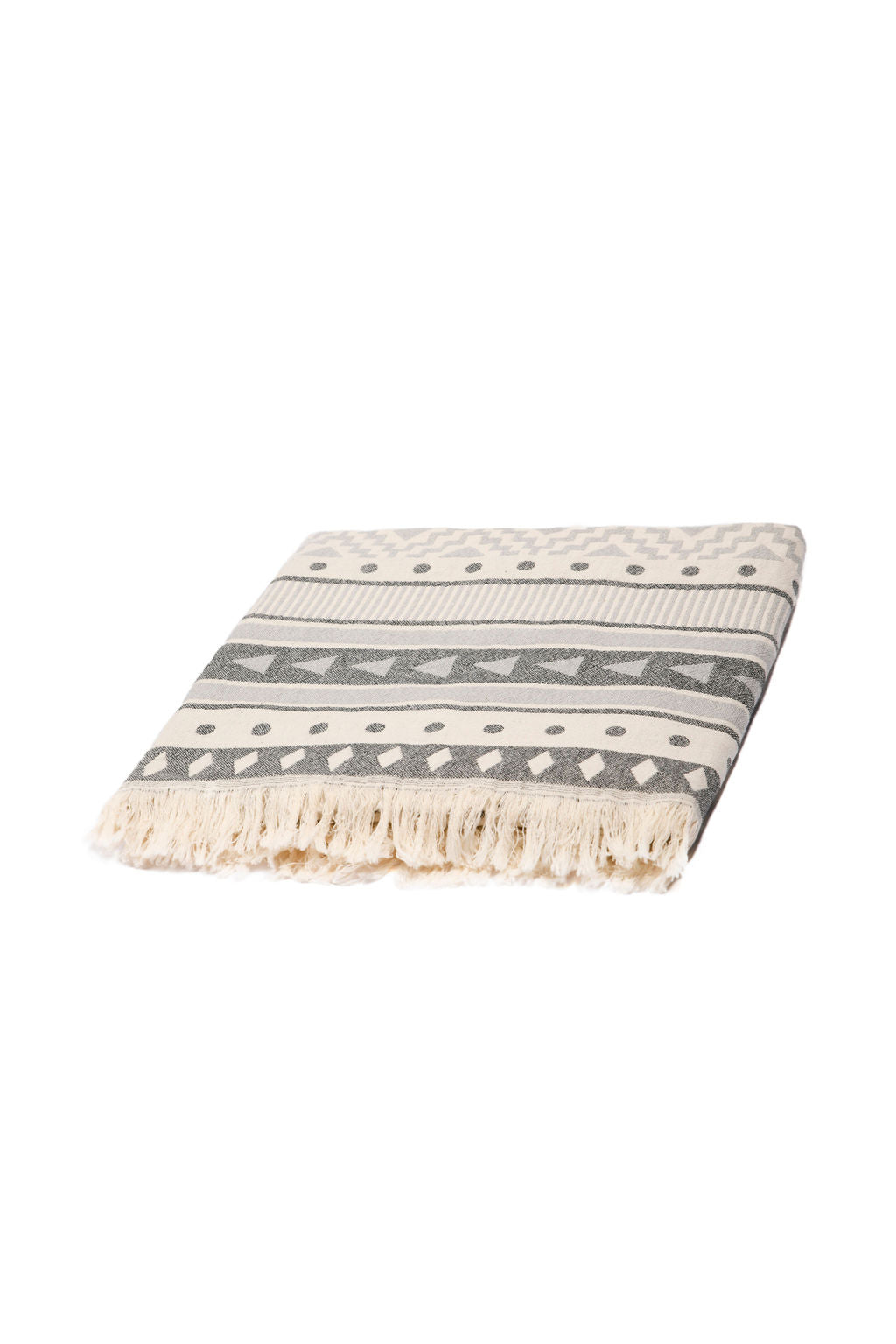 MOROCCO | LUXURY BEACH TOWEL | GRAY - BLACK