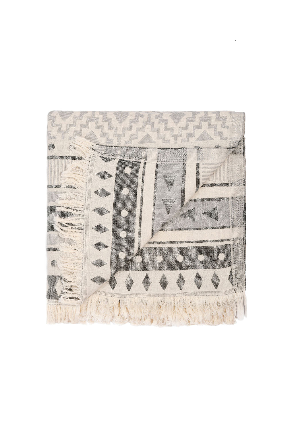 MOROCCO | LUXURY BEACH TOWEL | GRAY - BLACK