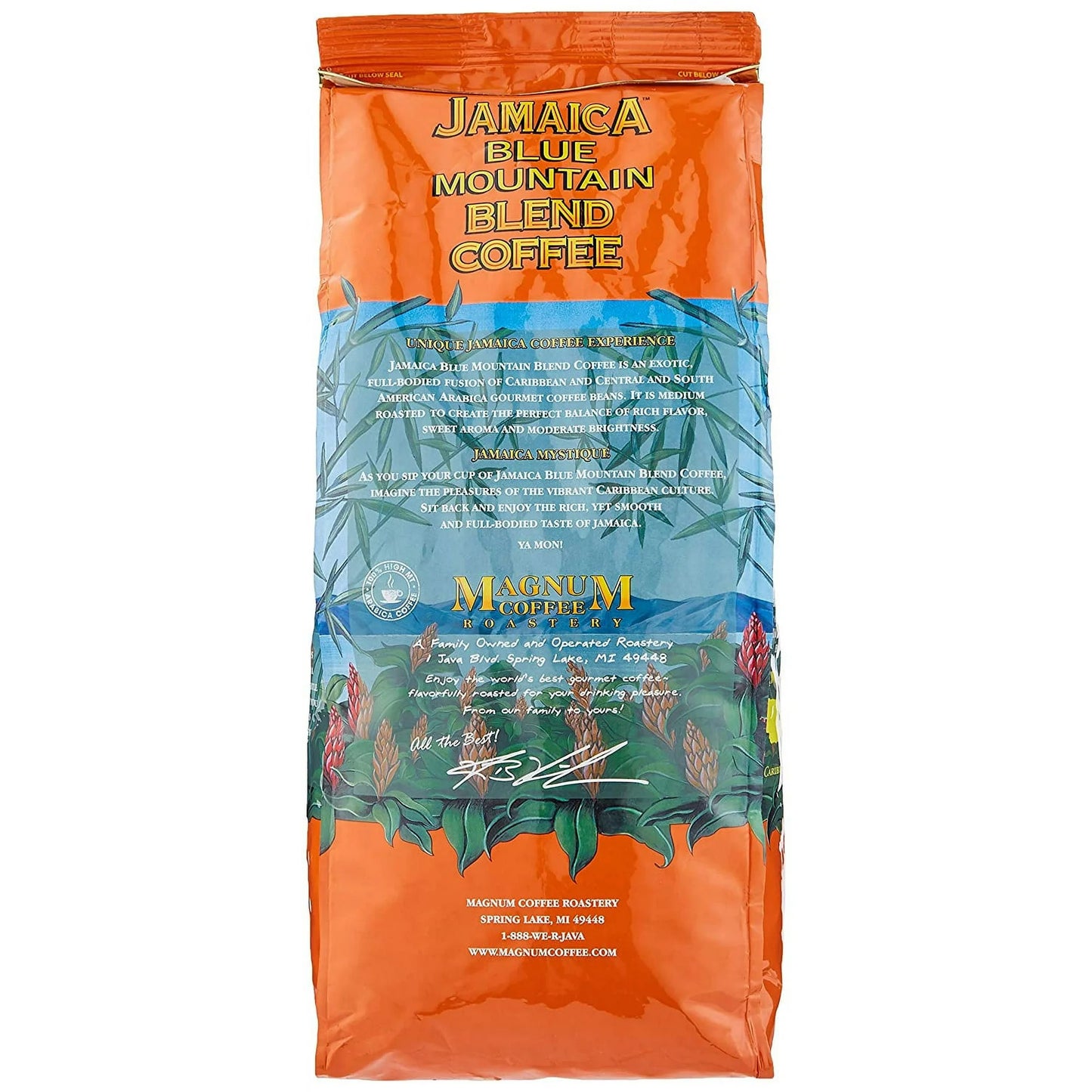 Magnum Exotics Jamaica Blue Mountain Blend Coffee - Whole Bean, 2 lbs