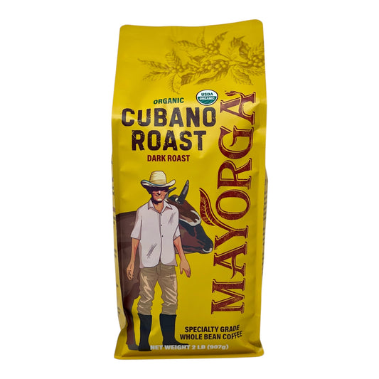 Mayorga Organic Cubano Roast Coffee – 2 lb Whole Bean, Dark Roast, Bold & Smooth, USDA Certified