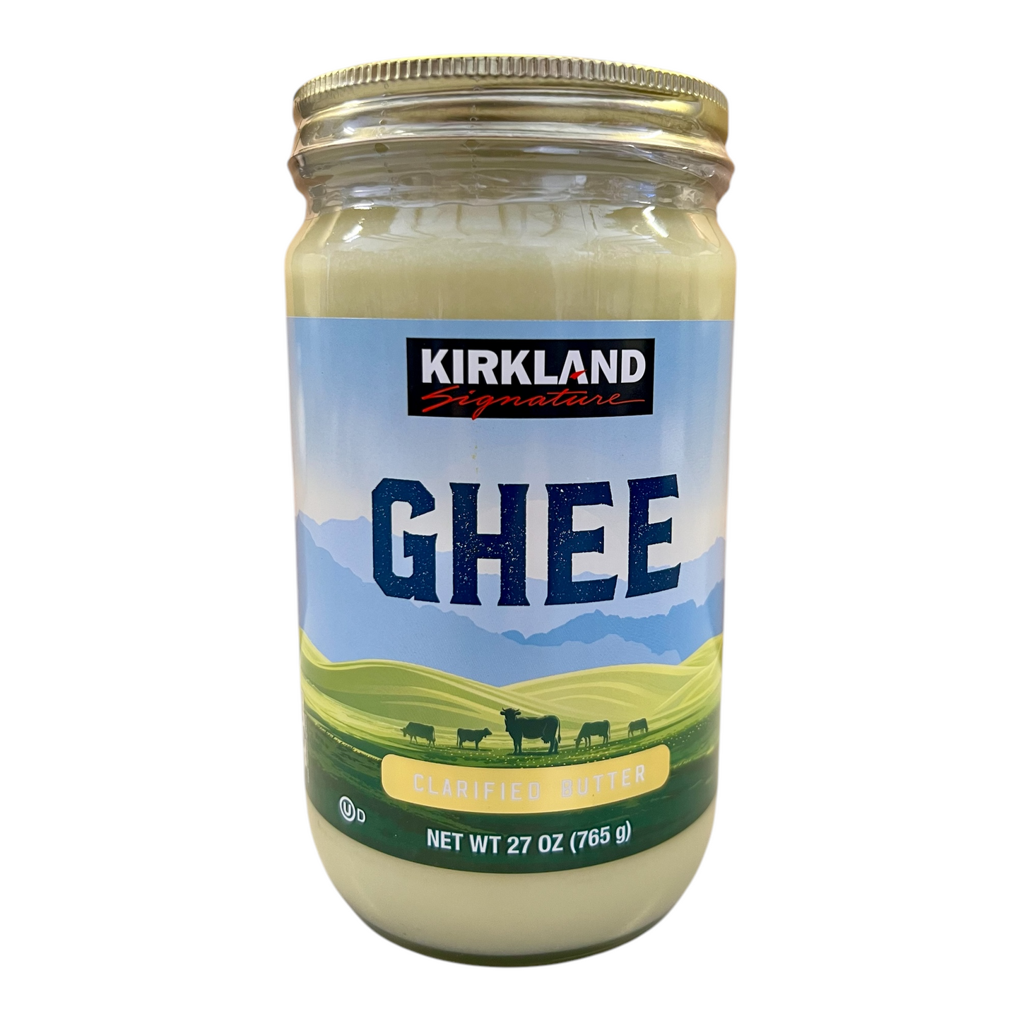 Kirkland Signature Ghee – Clarified Butter, Lactose-Free, Gluten-Free, High Smoke Point (27 oz / 765 g) – Premium Cooking & Baking Alternative to Butter & Oil