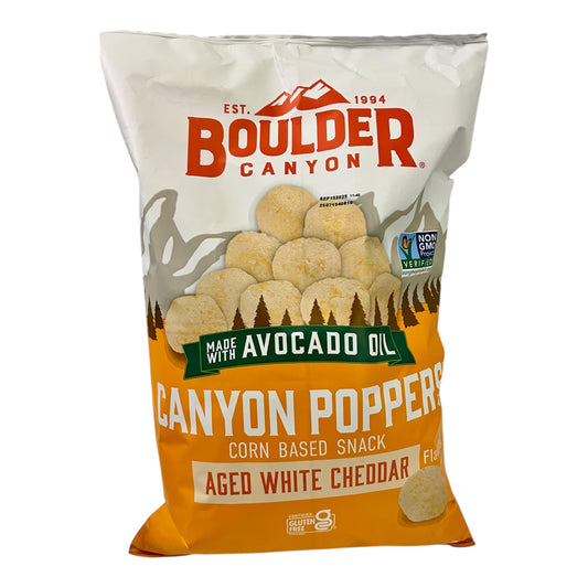 Boulder Canyon Aged White Cheddar Canyon Poppers – Gluten-Free Cheddar Snack with Avocado Oil