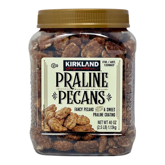 Kirkland Signature Praline Pecans 40 oz – Sweet Glazed Gourmet Snack in Resealable Jar