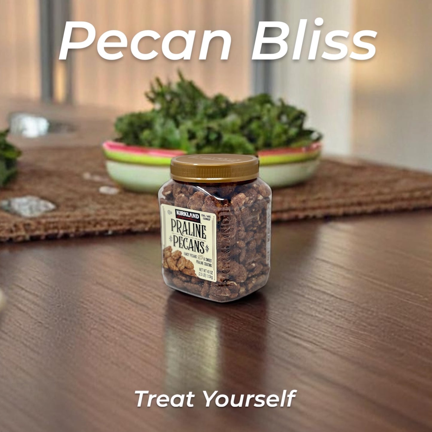 Kirkland Signature Praline Pecans 40 oz – Sweet Glazed Gourmet Snack in Resealable Jar