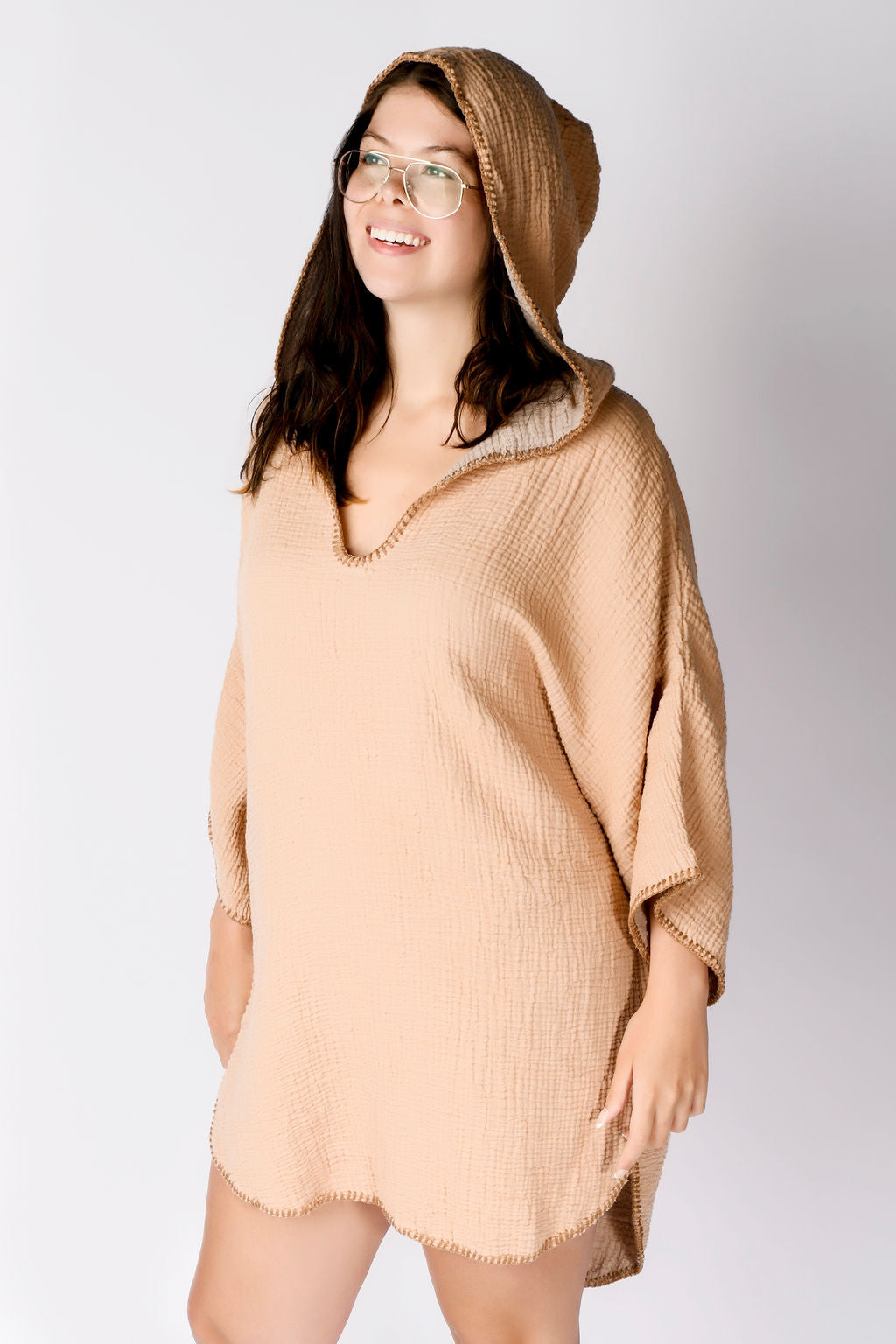 COCOON PONCHO | TAN