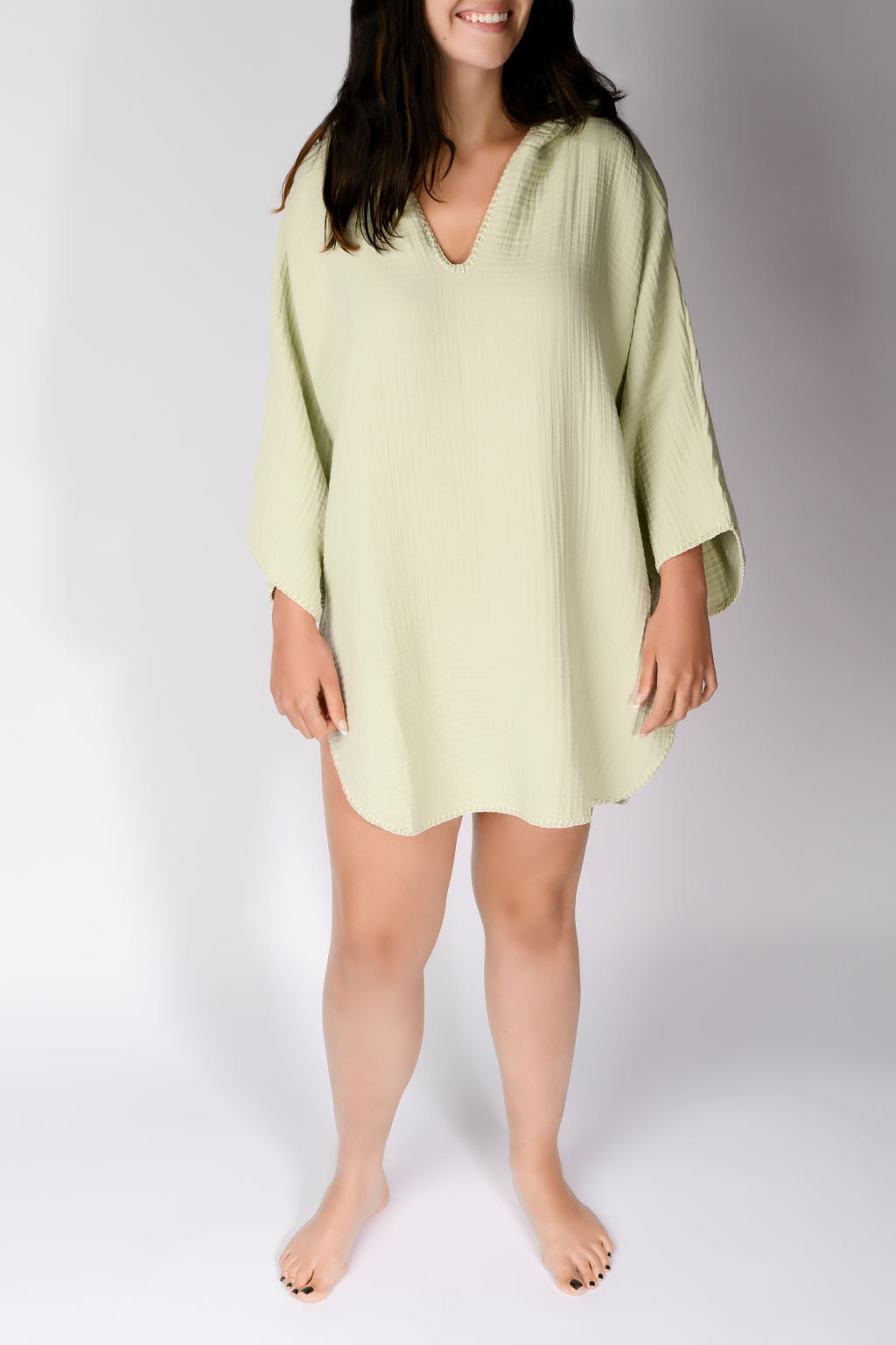 COCOON PONCHO | LIGHT GREEN