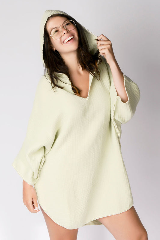 COCOON PONCHO | LIGHT GREEN
