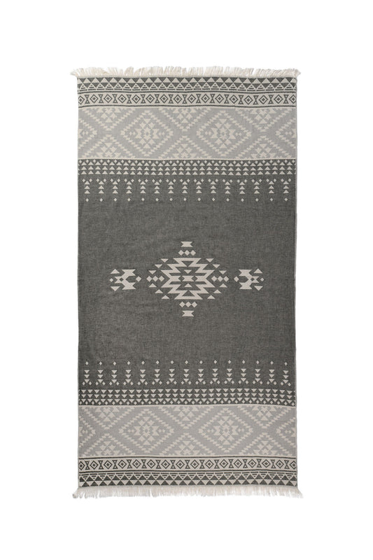 ESHME | LUXURY BEACH TOWEL | GRAY - BLACK