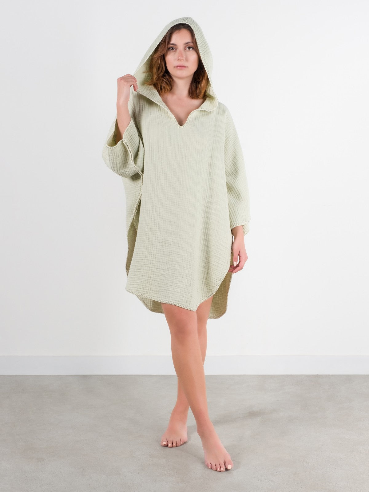 COCOON PONCHO | LIGHT GREEN