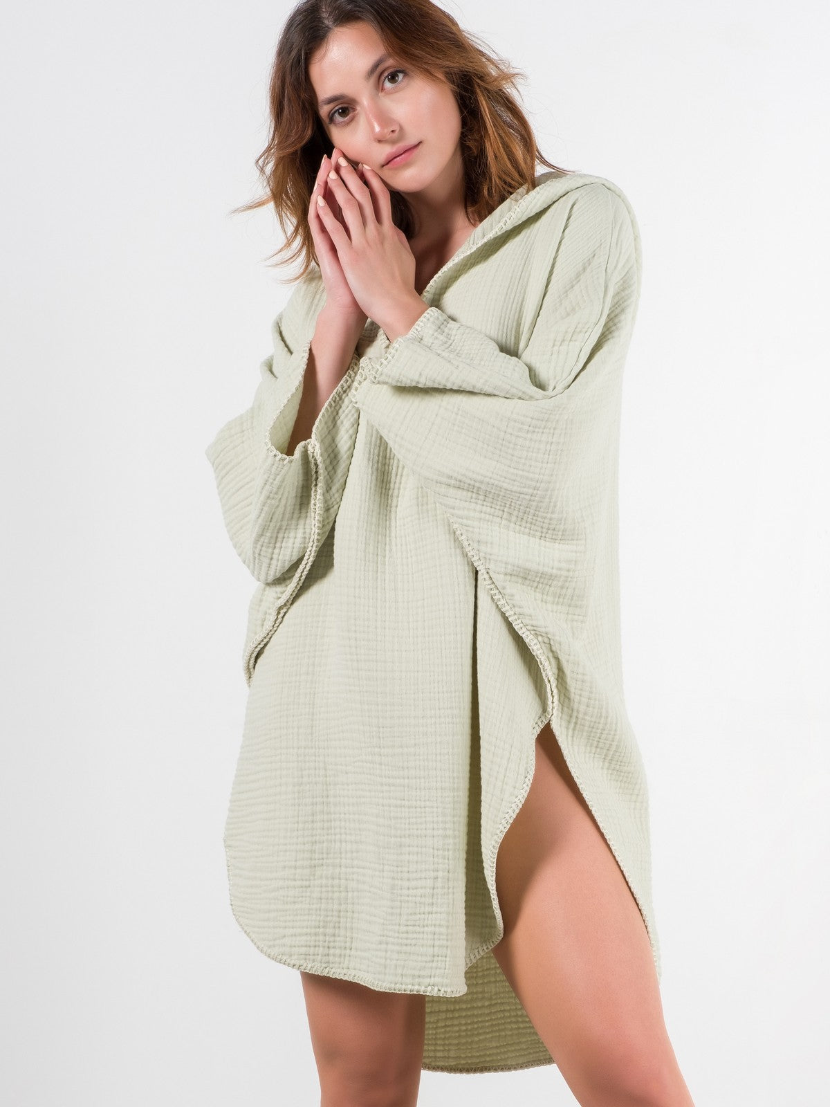 COCOON PONCHO | LIGHT GREEN