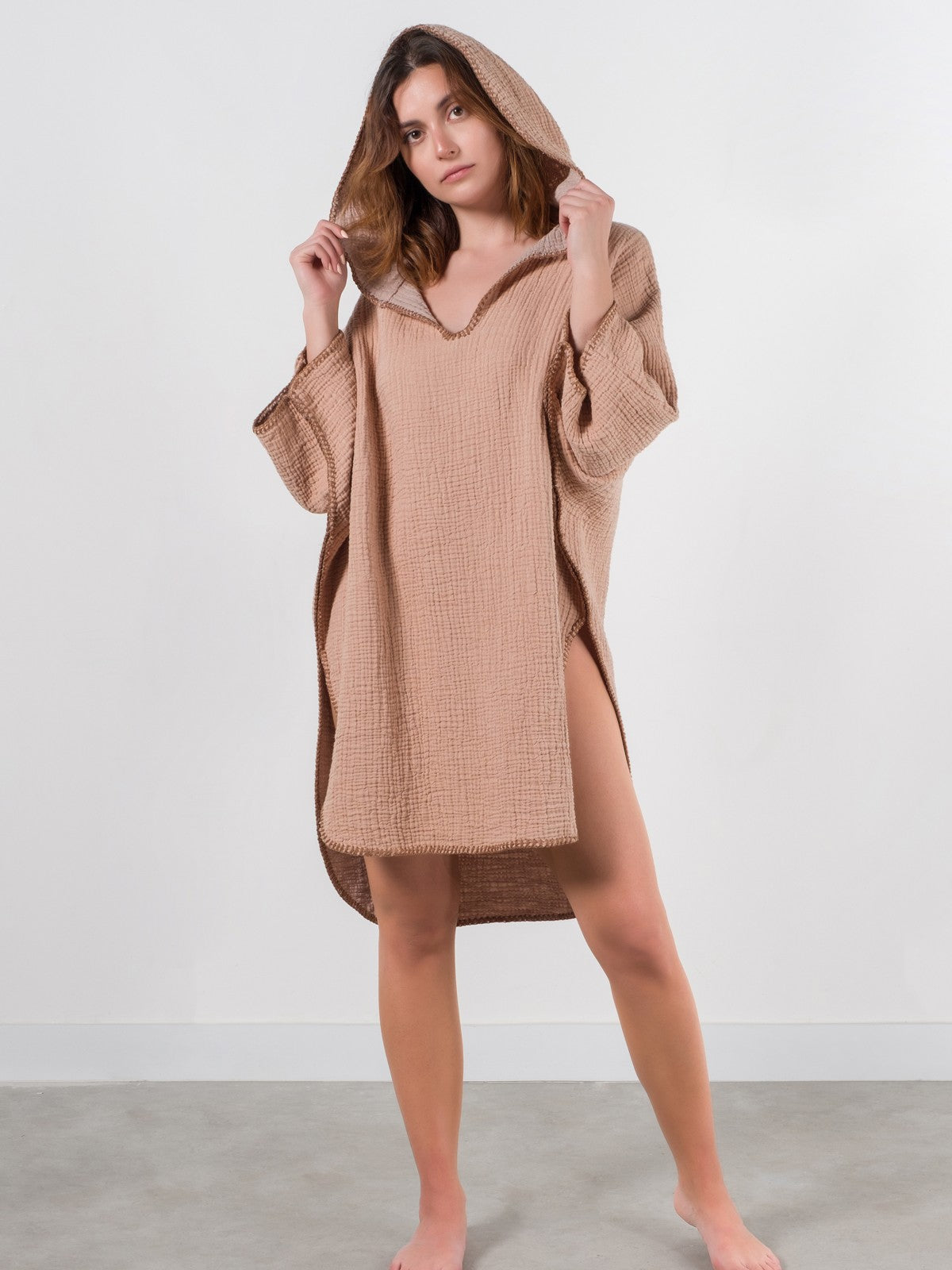 COCOON PONCHO | TAN