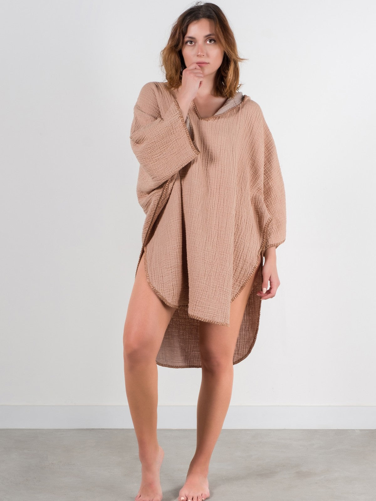 COCOON PONCHO | TAN