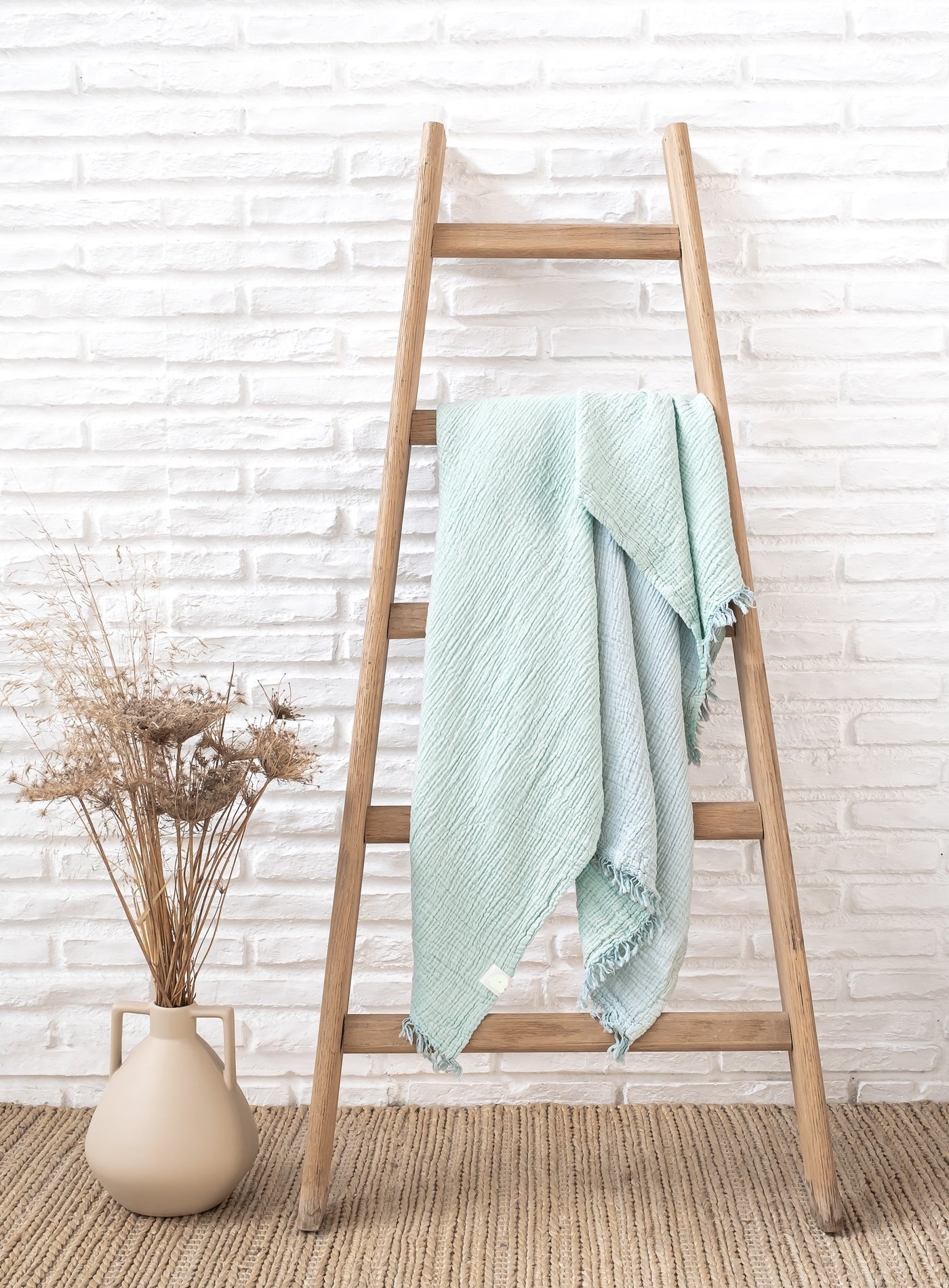 Riviera Luxury Throw Blanket | Sage - Light Blue