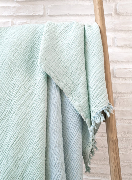 Riviera Luxury Throw Blanket | Sage - Light Blue