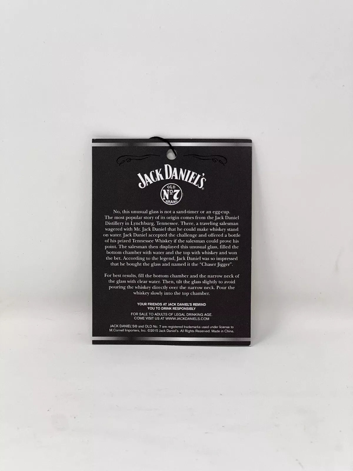 Jack Daniel's Whiskey on Water Chaser Jigger Shot Glass - Officially Licensed