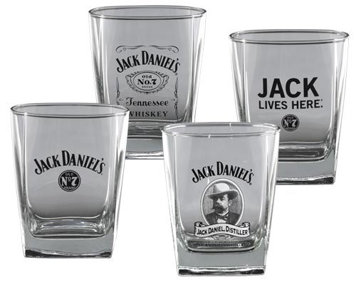 Jack Daniel's Set Of 4 DOF Glasses - Official Lisenced Product