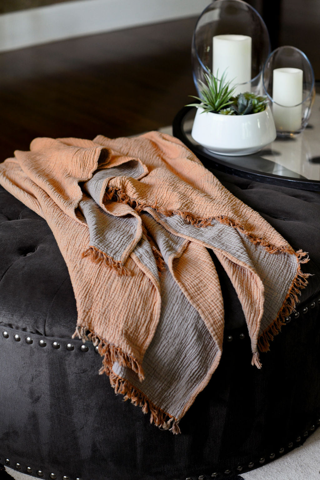 Riviera Luxury Throw Blanket | Apricot - Ginger Snap